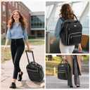 Star Cloud Rolling Backpack for Women,Dual-Opening Carry On Backpack with Wheels,Wheeled Laptop Backpack with Lock,USB & Type-C Charging Port, Softside Roller Backpack for Travel College Business Work
