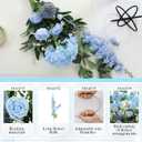 Suncalla 36 Pcs Blue Artificial Flowers Bouquet Set 8 Kind Faux Delphinium Rose Peony Chrysanthemum Hydrangea Baby's Breath Florals with Greenery Long Stem for Wedding Table Centerpiece Vase Decor