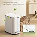 Cesun Bathroom Small Trash Can with Lid Soft Close - 1.3 Gallon Slim Garbage Can with Removable Inner Bucket, Stainless Steel Waste Basket with Step Pedal for Bedroom, Living Room, Office, White