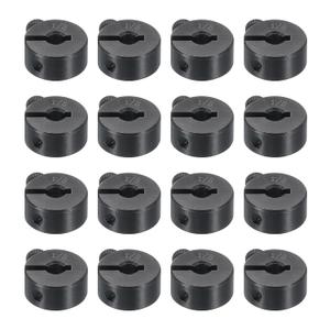 uxcell 16pcs Single Split Shaft Collar 1/8" Bore One-Piece Clamping Collar, 1/2" OD, 1/4" Thickness, Black Oxide Steel Set Screw Lock Collar Clamp