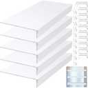 Hoolerry 5 Pcs 26x16inch Foamed PVC Wire Rack Covers for Removable Closet Decoration(Not Wood) Don't Bear Too Much Weight Pantry Shelves Covers for Bathroom Kitchen Shelving(White)