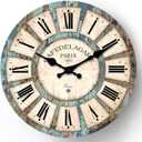 Large Wall Clocks for Living Room Decor 16 Inch Round Decorative Clocks for Walls Non Ticking Wall Clock Battery Operated(No Solid Wood, It is with MDF Material)
