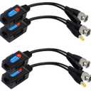 Balun HD Cat5 RJ45 to BNC Video Baluns transceiver Passive with Power Connector for 720P 1080P 3MP 4MP 5MP 8MP HD-CVI/TVI/AHD/CVBS/960H Camera(2 Pairs)