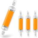 78mm 10W R7S LED COB Light Bulb 100W Equivalent T3 J78 J-Type Linear Bulb 120V R7S Base Dimmable 78mm Double Ended Flood Light Bulbs 360Beam Angle Landscape Lights 3000K (Warm White, 4 Pack)