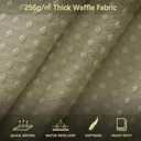 84 inch Long Shower Curtain Waffle Textured Fabric Shower Curtains, 256GSM Heavy Duty Weighted Shower Curtains, Hotel Quality Luxury Polyester Bathroom Curtain with 12 Hooks, 72Wx84H