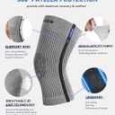 Premium Recovery Knee Compression Sleeve,Gray,S | Germanium & Bamboo Charcoal Infused Knee Brace for Improved Circulation, Joint Stability, and Pain Relief​
