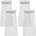 4 Pack 4 Inch Aquarium Filter Bags, Nylon Mesh Filter Socks, 100 Micron Felt Filtration, 4 Inch Ring by 10 Inch Long