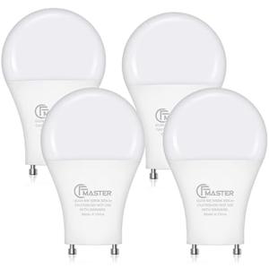 CFMASTER GU24 LED Light Bulb, 5000K Daylight, 9W(100W Equivalent), 800 Lumens, A19 Shape GU 24 LED Bulbs, Twist and Lock GU24 Pin Base with Two Prongs, Non-Dimmable, UL ETL Certificated(4-Pack)