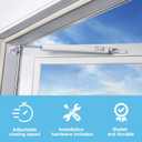 Wright Products Standard Duty Pneumatic Screen & Storm Door Closer Adjustable Closing Speed, Quiet Operation, Easy Installation (Transitional, White)