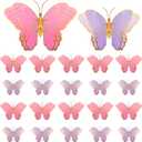 Wettarn 20 Pcs Butterfly Centerpieces for Tables Butterfly Party Decorations 3D Golden Table Toppers Centerpiece for Girl Party Birthday Baby Shower(12 x 9 In,10 x 7 In,Pink, Purple)