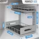 Under Sink Organizer Upgrade To Professional Rails,2-Tier Dual Pull Out Cabinet Storage,Height Adjustable Slide Out Drawers For Bathroom Kitchen,2 Pack-14.5"Dx12.8"-16.9"H,Gun Gray