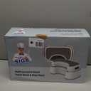 MR.SIGA Toilet Stool Squat Adult, Bathroom Stool Heavy Duty, Anti Slip Toilet Step for Bathroom, Toddler Step Stool for Kids, Off-White & Dark Gray