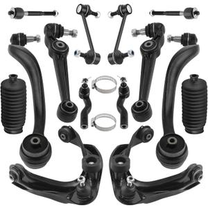 maXpeedingrods 14 PC Front Suspension Kit for Ford Fusion 2010-2012 for Mercury Milan 2010 2011 for Lincoln MKZ 2011 2012, Upper & Lower Control Arm Outer Inner Tie Rods Sway Bar End Links Boots