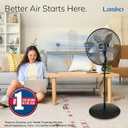 Lasko Oscillating Pedestal Fan, Adjustable Height, Timer, Remote Control, 4 Speeds, Floor Fans for Home Bedroom, Living Room, and Home Office, 20", Black, S20620, 56.9 in. High