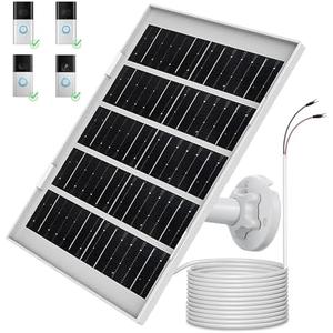 8W Solar Panel Charger Compatible with Ring Video Doorbell 3/3 Plus/4, Battery Video Doorbell Plus, Doorbell 2K Camera, 13ft Waterproof Charging Cable, 360°Adjustable Mount