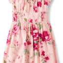 The Children's Place Girls' Short Sleeve Smocked Summer Dresses (XX-Large, Crystal Pink Floral)