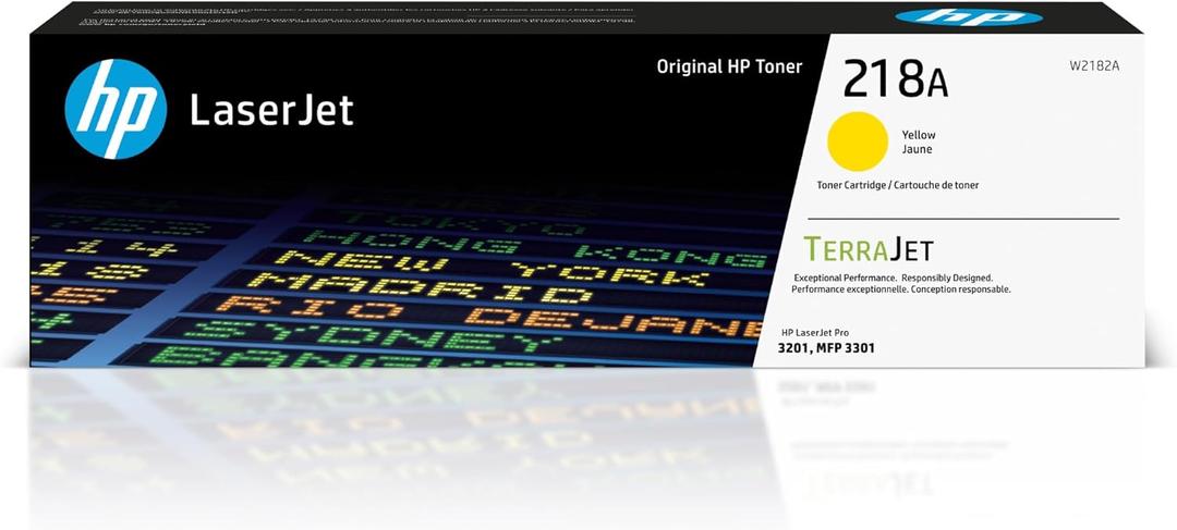 HP 218A Yellow Toner Cartridge | Works with Color Laserjet Pro 3201, MFP 3301 Series | W2182A HP 218A Yellow Toner Cartridge | Works with Color Laserjet Pro 3201, MFP 3301 Series | W2182A