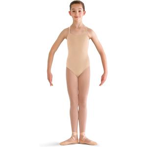 Bloch girls Pranay Adjustable Strap Camisole Leotard (Size 8-10, Sand)