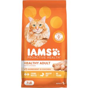 IAMS Proactive Health Dry Cat Food, Healthy Cat Food Dry Recipe for Adults, with Chicken 7 lb. Bag (EXP 09/16/26)