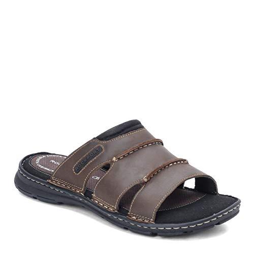 Rockport Men's Darwyn Slide Sandal, Brown Ii Leather, 8.5 M US