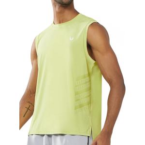 NORTHYARD Men's Athletic Workout Tank Top Running Gym Sleeveless Shirts Quick Dry Lightweight Training Sport Muscle Tank (Yellow, XXXL)