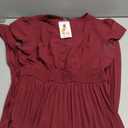 PRETTYGARDEN Women's Summer Maxi Dresses 2026 Trendy Casual Button V Neck Ruffle Cap Sleeve Long Flowy Spring Pleated Dress Medium