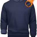 MAGCOMSEN Men's Crewneck Sweatshirt Long Sleeve Casual Warm Fleece Pullover XS/S