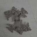 EVER FAITH Austrian Crystal Bridal 3 Butterfly Insect Animal Hair Comb Clear Silver-Tone