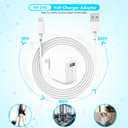 [3 Pack] iPad Charger, iPhone Charger MFi Certified Long Lightning Cable 10 Foot Lightning Charging Cord with 12W Wall Foldable Block Portable Travel Plug Charging for iPad/iPadMini/iPadAir, iPhone