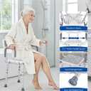 Shower Chair for Inside Shower with Back and Arms, 330 lb Heavy Duty Adjustable Bath Chair with Padded Armrests, Non-Slip Shower Seat for Seniors, Elderly and Disabled
