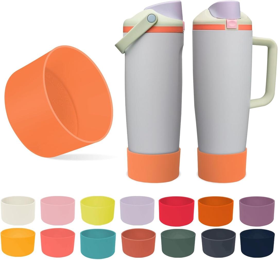 Silicone Boot for Owala 30oz & 40oz FreeSip Sway Bottles & Tumblers - Non-Slip, Scratch-Resistant, Stability Enhancer (Beach House Orange)
