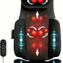 Shiatsu Back Massager with Heat, 4D Deep Tissue Kneading Massage Chair Pad, 35cm Long Track Full Back Massager with Vibration for Pain Relief, Office Home, Gifts for Men Women