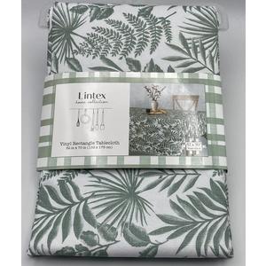 Lintex Home Ferns Vinyl Tablecloth 52 x 70 Rectangle Flannel Back BBQ