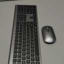 Wireless Keyboard and Mouse Combo, Full Size Keyboard and Mouse, Long Battery Life, Optical Mouse, 2.4G Lag-Free Cordless Mice Keyboard Set Ultra Slim Design for Computer, Laptop, PC, Mac, Windows (Gray Black)
