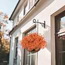 Agusbagli Artificial Hanging Fall Flowers with Baskets for Outdoors Fake Hanging Autumn Plants UV Resistant Faux Orange Flowers in Basket Decor for Porch Patio Garden Yard Window Home Fall Decor