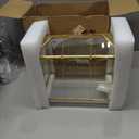 Glass Card Box with Slot, 10.2 inch Large Gold Clear Card Box for Wedding Receptions, Decorative Storage Box with Lock for Baby Shower, Birthday Party, Bridal Shower