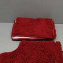 Bathroom Rugs Sets 2 Piece,Super Absorbent Soft,Thick,Machine Washable Chenille Bath Mat,Non Slip Toilet Floor Rug,Bath Mats for Bathroom,20x32 Plus 20x20 U Shape,Burgundy