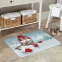 Jbofyee Cute Winter Snowman Bath Mat 24x16 Inch Non-Slip Soft Microfiber Bathroom Rugs Washable Bathmat, Carpet Rug Entryway Christmas Greeting Decor for Tub Shower Room Floor
