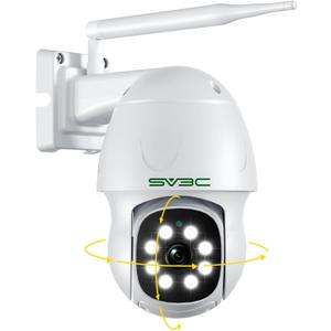 SV3C 4K PTZ POE Wired & WiFi Security Camera Outdoor-Dual Network Support, Auto Tracking ONVIF Security Cam, Color Night Vision, Human/Vehicle Detection, 2-Way Audio, Waterproof, 24/7 Record, CamHiPro