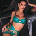 Women's Pajama Sets Strappy Outfits(Green,XXL)