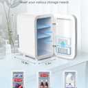 FANSEXPERT Skincare Fridge with Glass Panel, 6L Mini Fridge for Home/Car, AC/DC Portable Thermoelectric Cooler and Warmer, Makeup Mini Compact Refrigerator for Skincare Cosmetics Food Drinks (White)