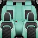 BGYFDU02 Seat Cover 5-Seater Full Set, Airbags Compatible with Synthetic Leather Car Seat Cushion Protectors (Bule-Black)