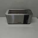 Mueller UltraToast Full Stainless Steel Toaster 4 Slice, Long Extra-Wide Slots for Bagels and Waffles, 6 Browning Levels, LED Display, Cancel/Defrost/Reheat Functions & Removable Tray, Kitchen Gadgets
