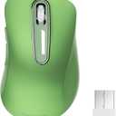 Memzuoix 2.4G Wireless Mouse - 1200 DPI Portable Computer Mouse with USB Receiver for Laptop, PC, Desktop, MacBook - 5 Buttons (Mint Green)