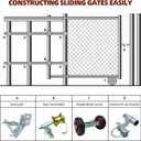 Rolling Gate Hardware Kit for Farm, Fence Gates, Rolling Gates- Includes 6" Double Wheel Carrier, 6 Universal Track Drackets, 2 Pipe Track Rollers, 1 Set Gate Latch, 2 Sets of Wrenches