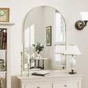 Rowjut Gold Arched Bathroom Mirror for Wall-36"X24" Wall Mirror for Living Room, Bedroom, Bathroom, Dressing Room Hanging Vanity Mirror for Wall Decoration