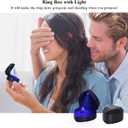 Luxury LED Lighted Ring Box - Heart Shaped Elegant Starry Sky Ring Case for Wedding Rings, Perfect for Engagement, Proposal, Anniversary, Ceremony, and Gift Giving