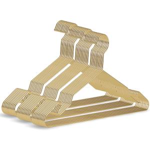 Gold Metal Hangers, 16.5 Inch Smooth and Durable Shirt Dress Hanger, Lightweight and Sturdy Metal Hanger for Suit Jackets and Casual Pants (30 Pack)