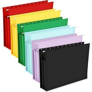 Amazon Basics Hanging Organizer File Folders for Efficient Filing, Assorted Colors, Letter Size (Pack of 30)