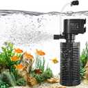 Aquarium Internal Filter for 10-50 Gallon Tanks, 13W Power Biochemical Sponge Fish Turtle Tank Filter with Aeration System, Silent Submersible Filters, 212 GPH